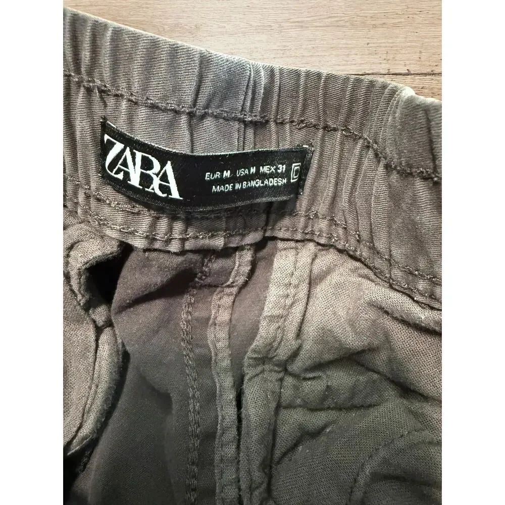 Zara charcoal gray linen jogger pants- size medium